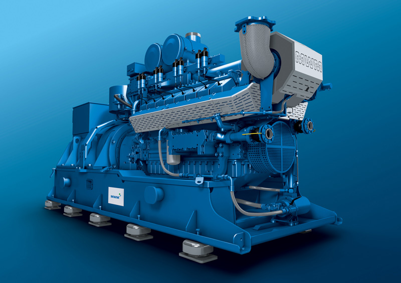 An MWM TCG 2016 gas engine constitutes the core of the cogeneration plant. An MWM TCG 2016 gas engine constitutes the core of the cogeneration plant.